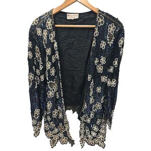 Hina Trading Company Silk Ladies Floral Printed‎ Beaded Kimono Jacket Gorgeous